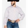 Shirt * | Stetson Men'S Small Plaid Snap Long Sleeve Western Shirt Orange