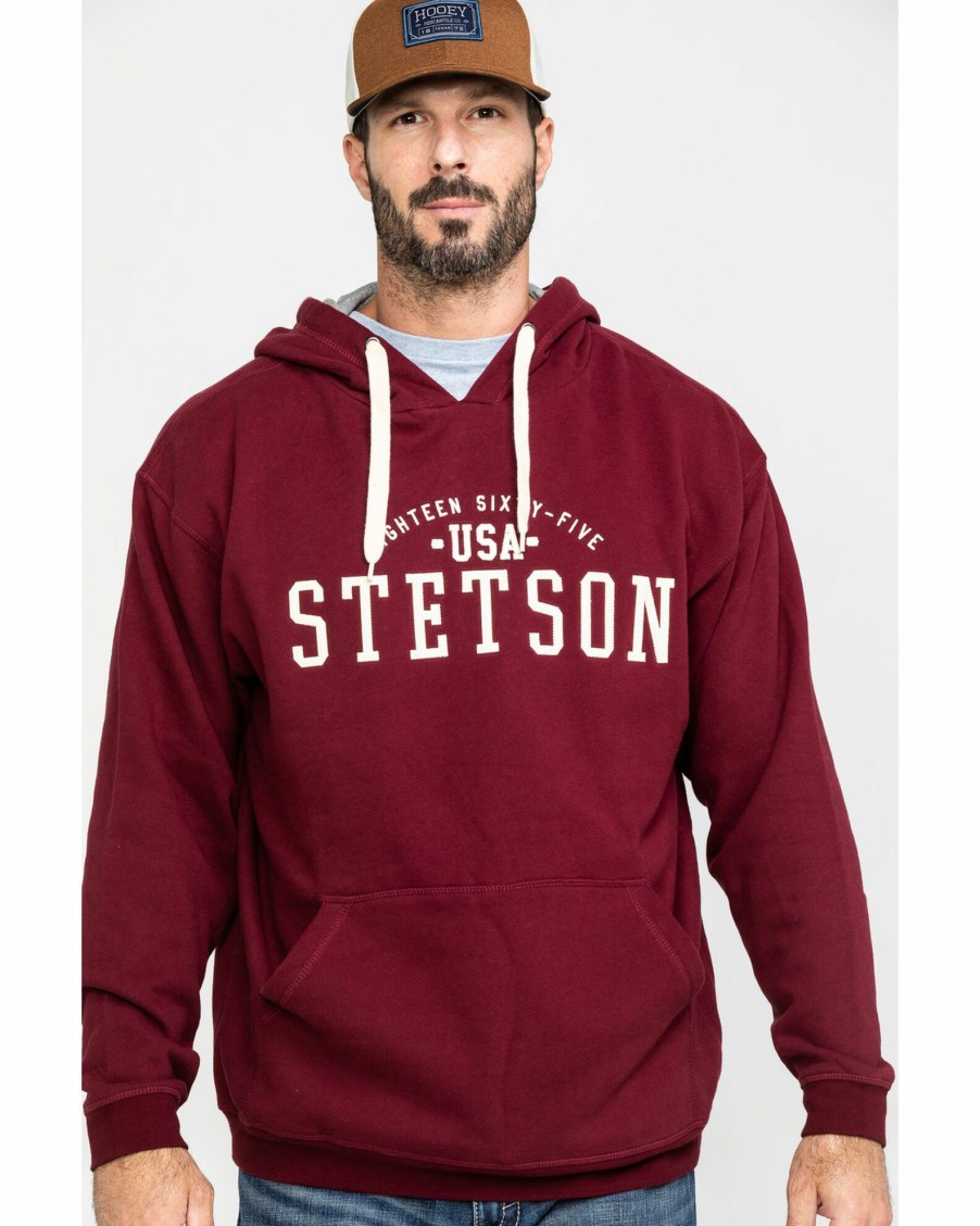 Sweatshirt * | Stetson Men'S Usa Stetson Graphic Fleece Hooded Sweatshirt