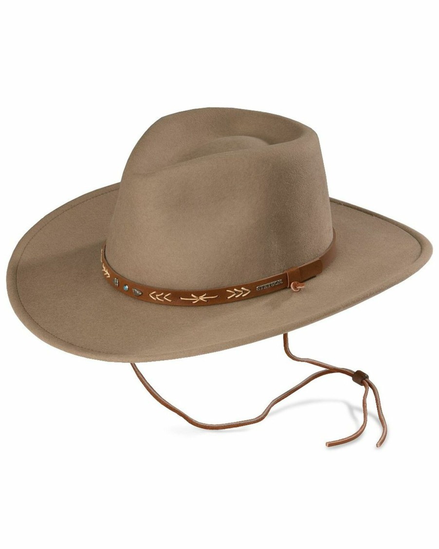 Hat * | Stetson Santa Fe Crushable Wool Hat For Men'S Mushroom