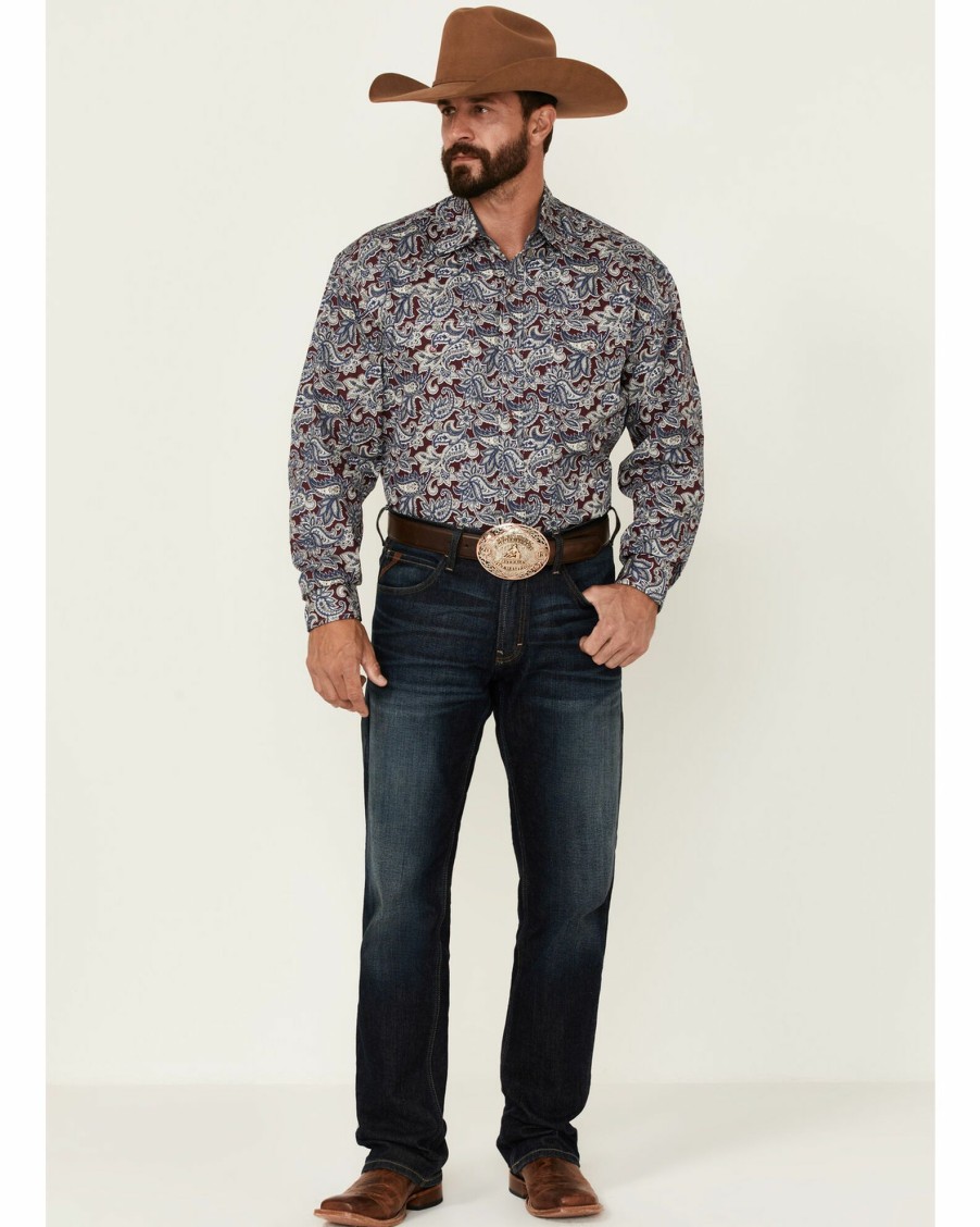 Shirt * | Stetson Men'S Resolute Paisley Print Long Sleeve Snap Western Shirt Multi