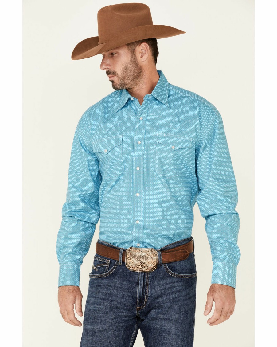 Shirt * | Stetson Men'S Cross Oval Geo Print Long Sleeve Snap Western Shirt