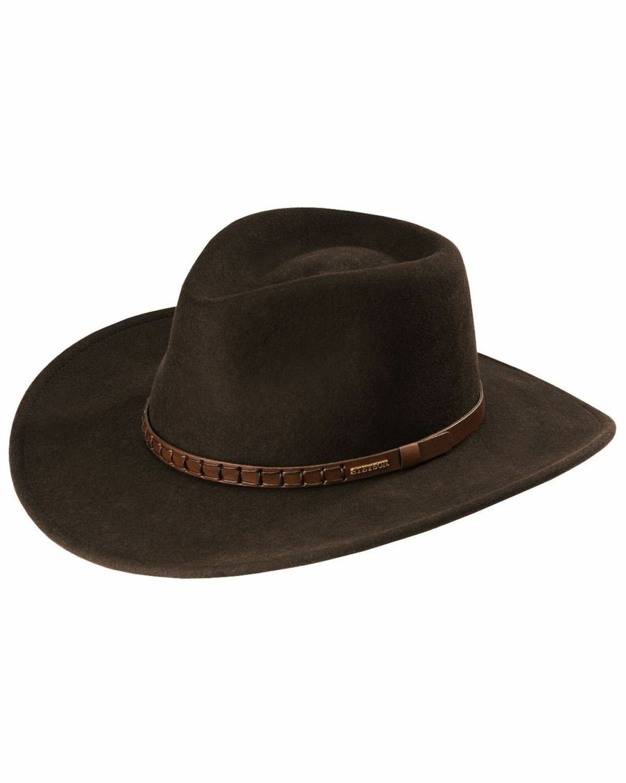 Hat * | Stetson Sturgis Crushable Wool Hat For Men'S Chocolate