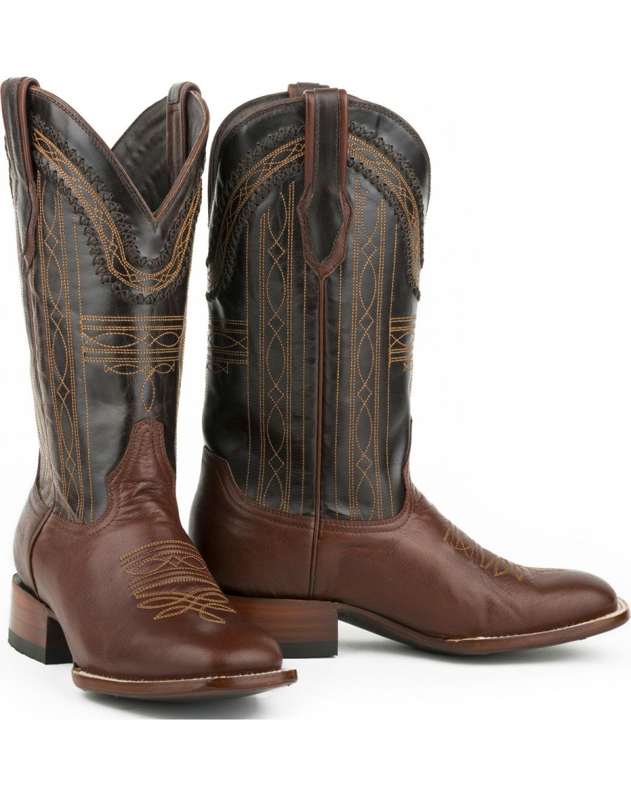 Boot * | Stetson Men'S Goat Vamp Western Boots Brown