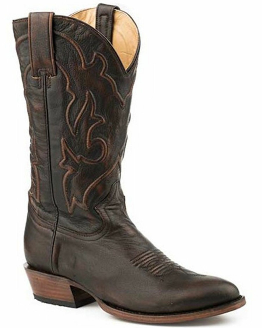 Boot * | Stetson Men'S Rufus Brushed Off Vamp Western Boots Round Toe