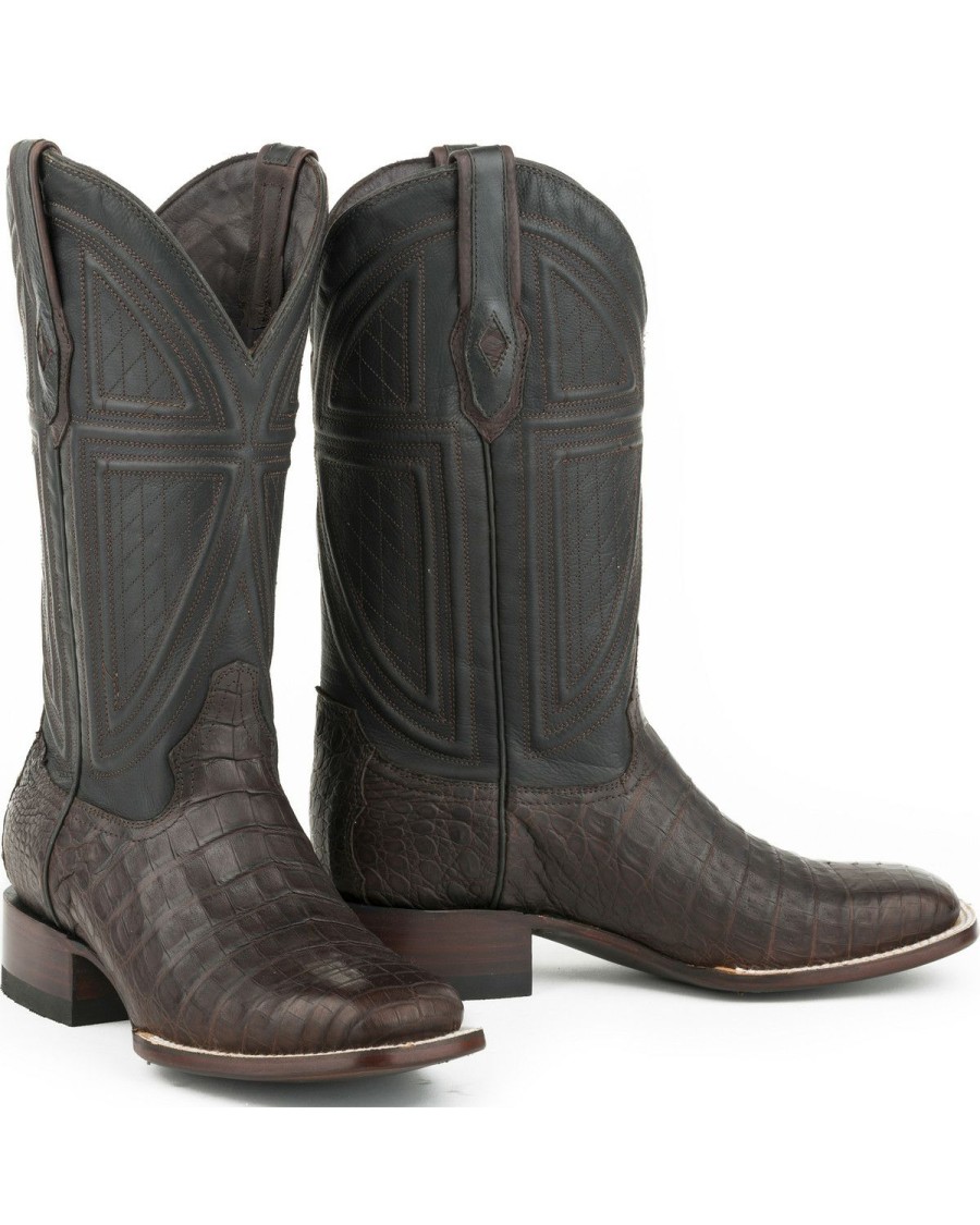 Boot * | Stetson Men'S Kaycee Caiman Belly Vamp Exotic Boots Tan