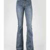 Jean * | Stetson Women'S 921 Medium Wash High-Rise Plain Pocket Flare Jean Blue