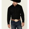 Shirt * | Stetson Men'S Solid Peach Poplin Long Sleeve Snap Western Shirt Black