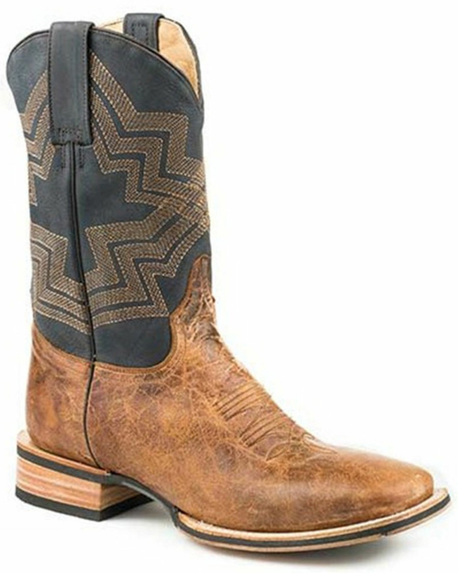 Boot * | Stetson Men'S Goddard Waxy Vamp Western Boots Wide Square Toe