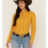 Shirt * | Stetson Women'S Southwestern Embroidered Western Snap Shirt Yellow