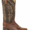 Boot * | Stetson Women'S Dark Jessica Western Boots Wide Square Toe Brown