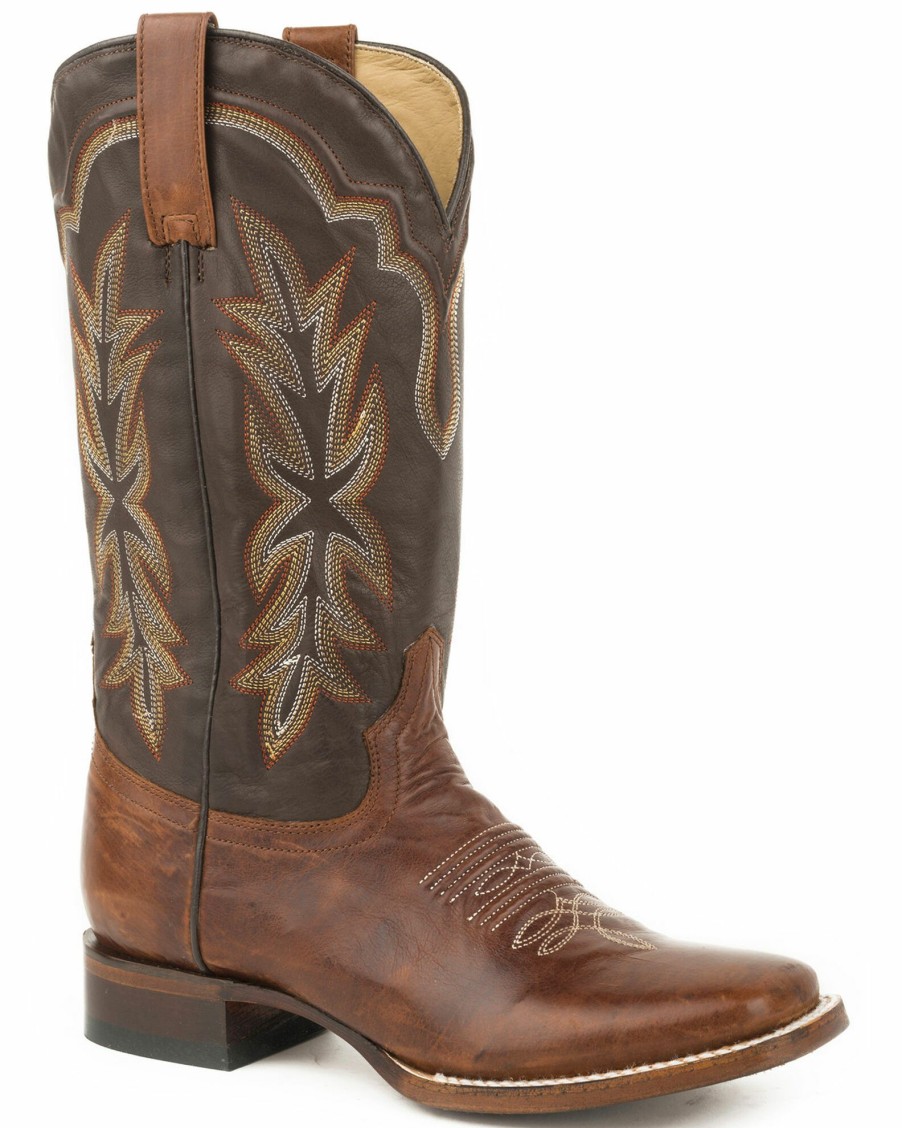 Boot * | Stetson Women'S Dark Jessica Western Boots Wide Square Toe Brown