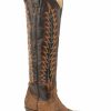 Boot * | Stetson Women'S Brown Miley Python Cowgirl Boots Round Toe