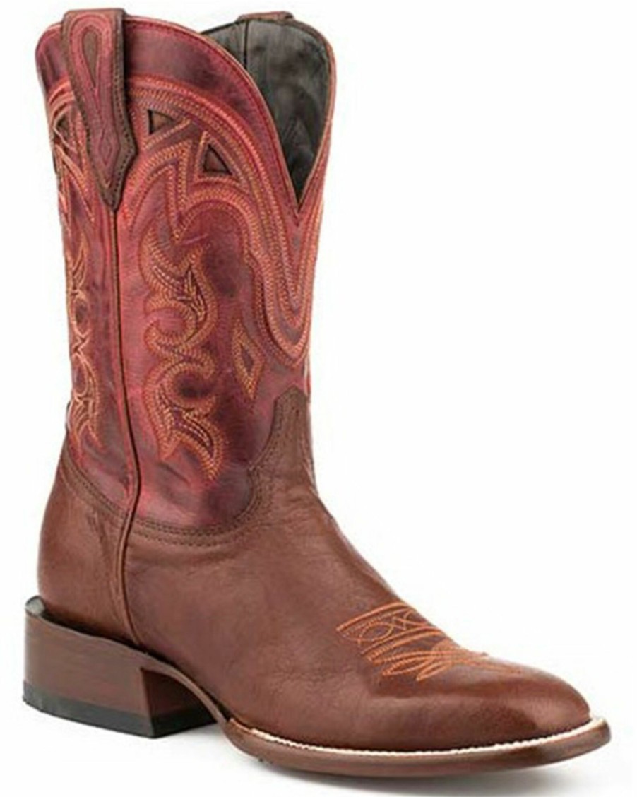 Boot * | Stetson Women'S Joliet Western Boots Broad Square Toe Brown