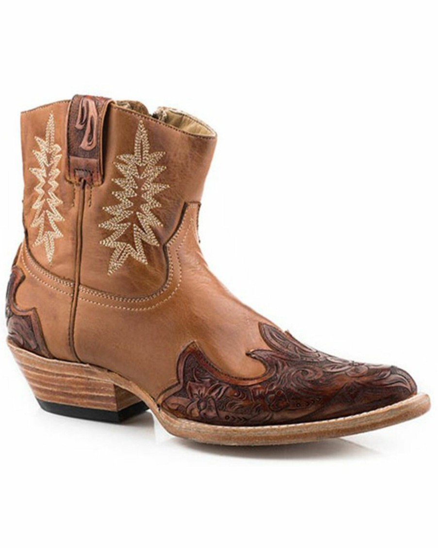 Boot * | Stetson'S Women'S Tobacco Western Fashion Booties Pointed Toe