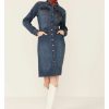 Dress * | Stetson Women'S Denim Button Front Dress Blue