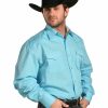 Shirt * | Stetson Men'S This And That Print Shirt Blue