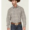 Shirt * | Stetson Men'S Smoke Plaid Long Sleeve Snap Western Shirt