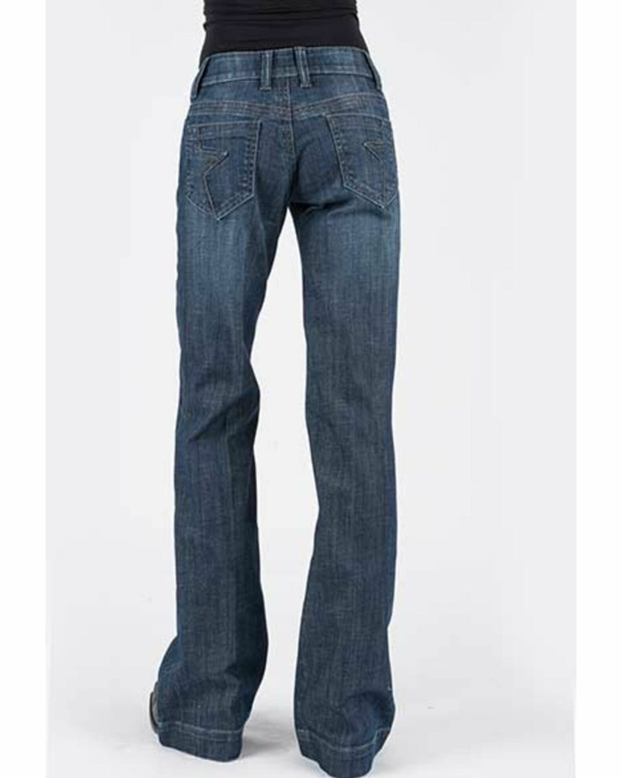 Jean * | Stetson Women'S 214 Dark Wash Decorative City Trousers Blue