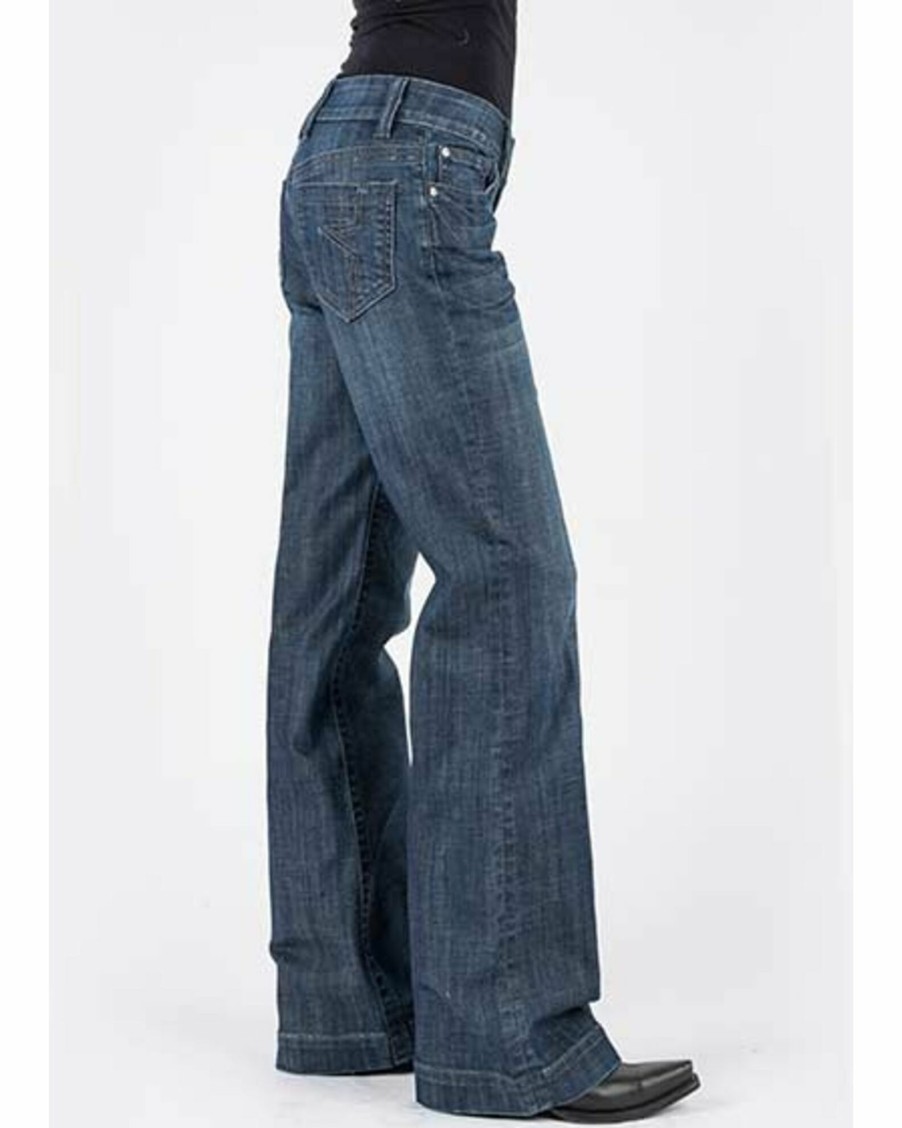 Jean * | Stetson Women'S 214 Dark Wash Decorative City Trousers Blue